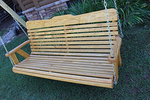 Handmade Amish Heavy Duty 800 Lb 5ft Porch Swing - Cedar Stain - Made in USA