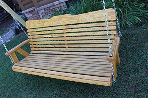 Handmade Amish Heavy Duty 800 Lb 5ft Porch Swing - Cedar Stain - Made in USA