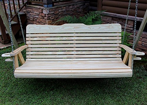 Handmade Amish Heavy Duty 800 Lb 5ft Porch Swing With Cupholders - Made in USA