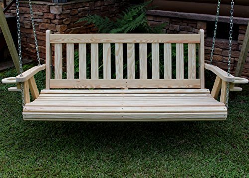 MISSION Amish Heavy Duty 800 Lb 5ft Porch Swing With Cupholders - Made in USA