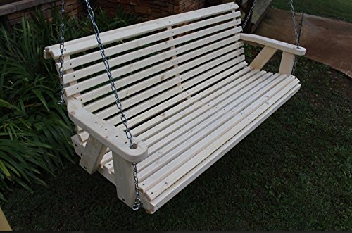 ROLL BACK Heavy Duty 700 Lb kiln dried Pine 5 ft Porch Swing - Made in USA