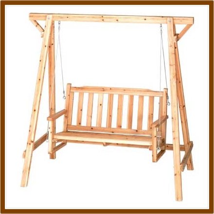 Rustic Wooden Garden Chair Swing New