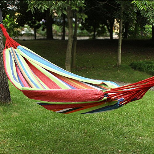 Adeco Naval-style Cotton Fabric Canvas Sky Hammock Tree Hanging Suspended Outdoor Indoor Swing Sleep Bed East