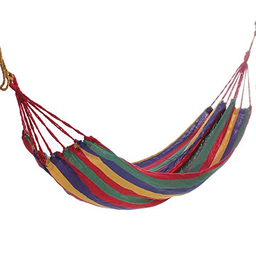King Do Way Cotton Fabric Canvas Hammock Tree Hanging Swing Suspended Outdoor Indoor Bed 68&quotx31&quot Red