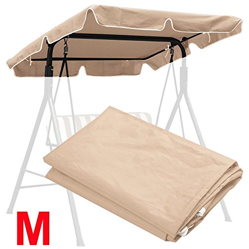 Yaheetech Waterproof Patio Swing Top Cover Canopy Replacement 180g Polyester Army Green Beige 66&quotx45&quot 77&quotx43&quot