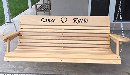 5 Cypress Porch Swing With Custom Engraving