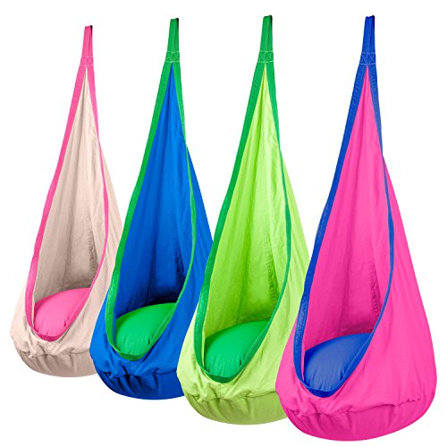 Driftsun Hammock Pod Kids Swing Outdoor And Indoor Childrens Hammock Chair Nook - Hardware Included pink