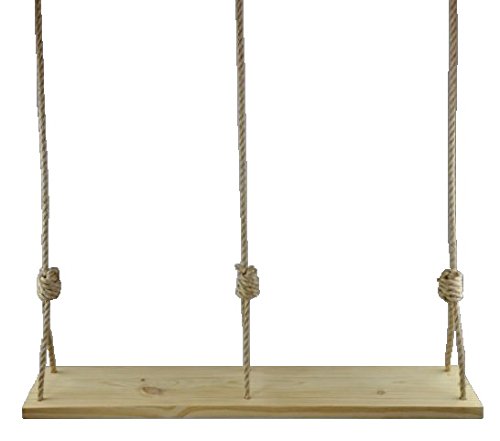 Premium 46&quot Double Wooden Tree Swing For Adults Kids Outdoor Patio Pine Wood