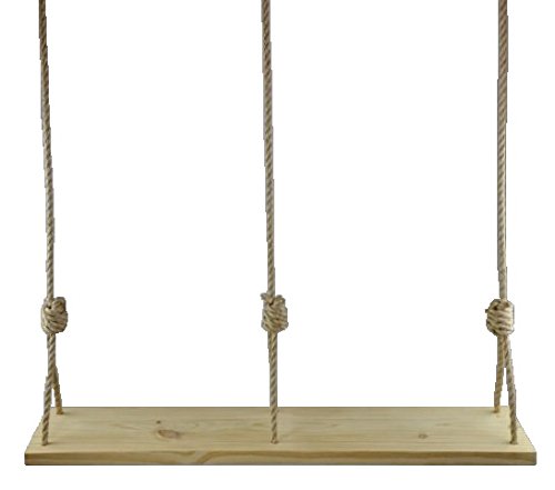Premium 46" Double Wooden Tree Swing For Adults Kids Outdoor Patio Pine Wood