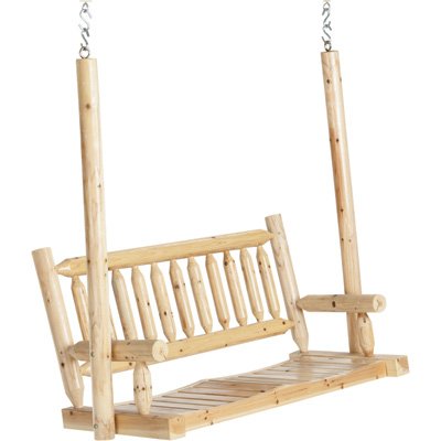 Deluxe Cedar Log Porch Swing