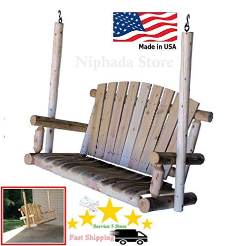 New Lakeland Mills Natural 4 Foot Cedar Log Porch Swing Decor Home Simpler Life po44t-kh435 H25w3378933