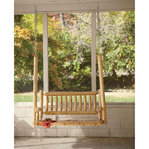 Outdoor New Rustic Cedar Log Wood Porch Swinggy#583-4 6-dfg233247