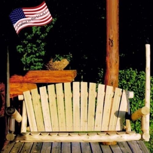 Rustic Log Porch Swing Natural Cedar 4 Feet Wooden Deck Outdoor Furniture ;p#o455k5/u 7rk-b25095