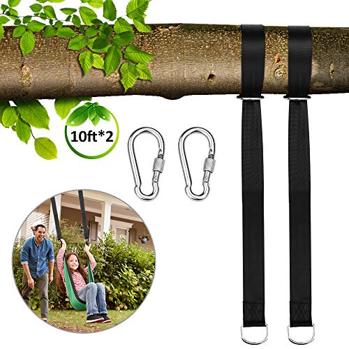 CS Force Tree Swing Straps Adjustable 10 ft Tree Swing Hanging Kit  2 Tree Protectors  2 Locking Carabiners Tree Swing Hanger Set for Swings Hammocks Tire Swings