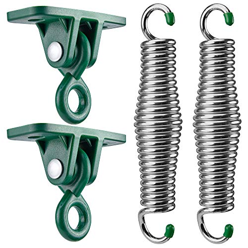 SwingMate Porch Swing Hanging Kit - 750 Lbs Capacity with Heavy-Duty Suspension Swing Hangers Safe for Hammock Chairs or Ceiling Mount Porch Swings - Rust Resistant Springs Chrome