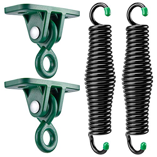 SwingMate Porch Swing Hanging Kit - 750 Lbs Capacity with Heavy-Duty Suspension Swing Hangers Safe for Hammock Chairs or Ceiling Mount Porch Swings - Rust Resistant Springs Classic Black