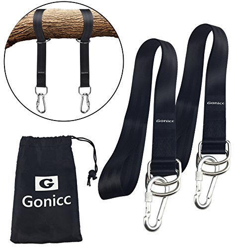gonicc Professional Safety Tree Swing Hanging Kit Two 5ft Strap Holds 2200 lbs Easy Fast Swing Hanger Installation to Tree