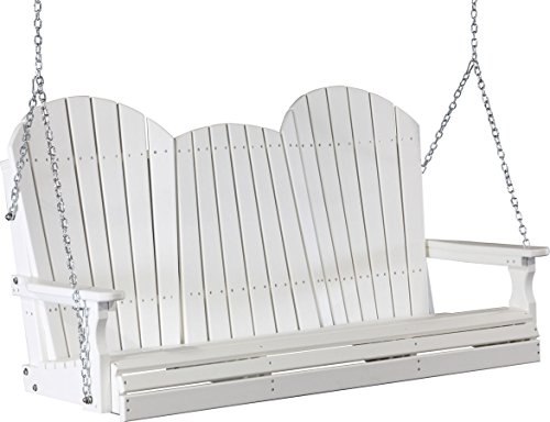 Outdoor Poly 5 Foot Porch Swing - Adirondack Design-white Color