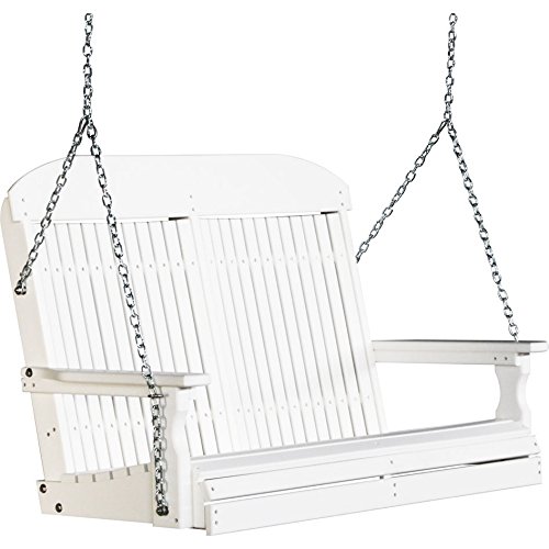 LuxCraft Classic Highback 4ft Recycled Plastic Porch Swing