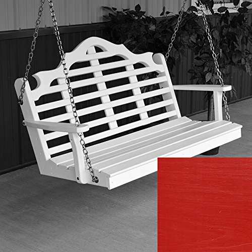 A&ampl Furniture Co Marlboro Porch Swing 6 Foot Tractor Red Paint