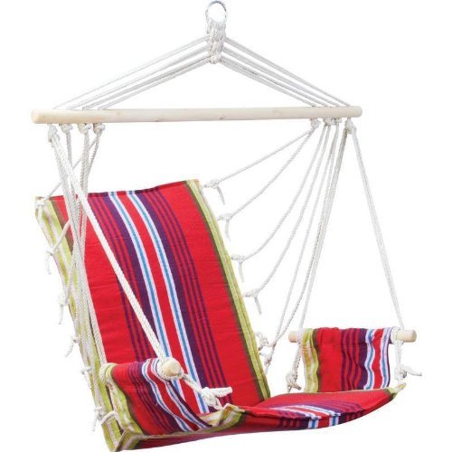 Red Hanging Rope Chair Outdoor Porch Swing Yard Tree Hammock Garden Seat 265 Lbs