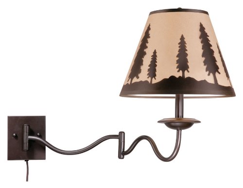 Vaxcel Yosemite Swing Arm Wall Light - 12w In Burnished Bronze