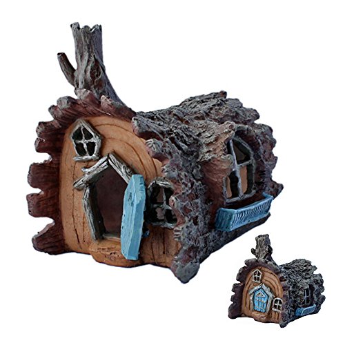 Fiddlehead Fairy Rustic Log Cabin With Swinging Door & Micro Mini Log Cabin Set.