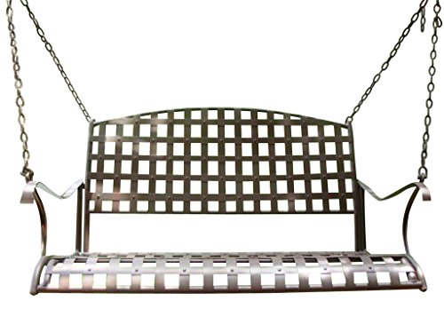 International Caravan Santa Fe Iron Porch Swing In Rustic Brown