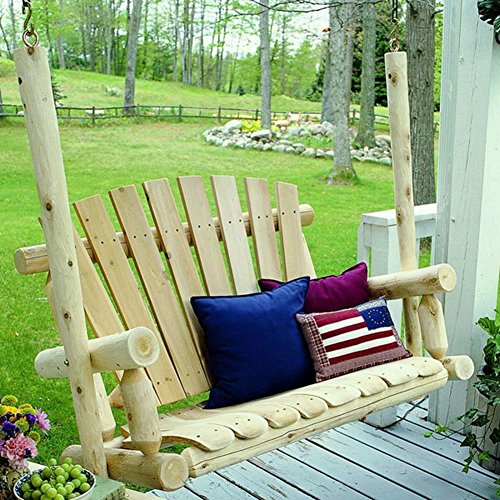 Weather Resistant Rustic Cedar Porch Swing Contoured Seat Unfinished 5' Wgy#583-4 6-dfg274575