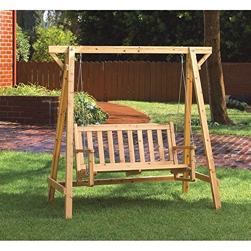 Wooden Swing Rustic Bench Patio Porch Garden Pine Relax Outdoor Furniture ;p#o455k5/u 7rk-b243769