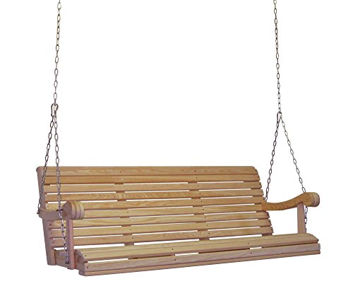 5 Ft Feet Roll Back Scandinavian Style Grandpa Porch Swing From High End Hand Selected Rot-resistant Cypress Wood