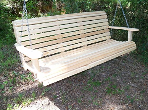 5 Ft Roll Back Porch Swing Made From Rot-resistant Select Louisiana Cypress Eternal Wood Made In The Usa - Green