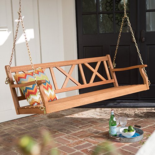 Belham Living Brighton 5 ft Wood Porch Swing Natural