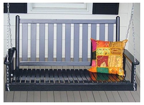 Dixie Seating 4 Ft Slat Back Wood Porch Swing