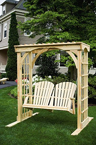 6 Ft Pressure Treated Pine Marthas Arbor With 4ft Hanging Swing-5 Stain Options