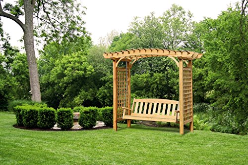 9 Ft Pressure Treated Pine Brandywine Arbor With Hanging Swing-unfinished