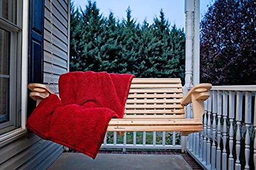 5 Foot Handmade Cypress Porch Swing with Cupholders