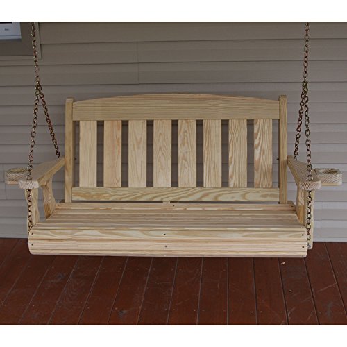 Amish Heavy Duty 800 Lb Mission 4ft Treated Porch Swing With Cupholders