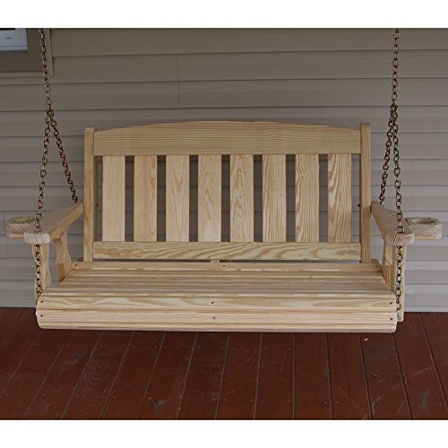 Amish Heavy Duty 800 Lb Mission 5ft Treated Porch Swing With Cupholders