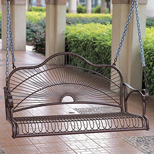 Wrought Iron Porch Swing 4 Foot Hanging Chain Distressed Antique Bronzegy583-4 6-dfg274593