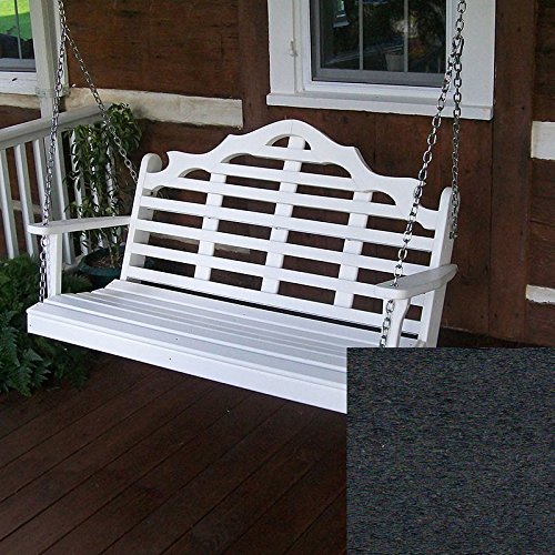 A&L Furniture Co Marlboro Recycled Plastic Porch Swing 4 Foot Black