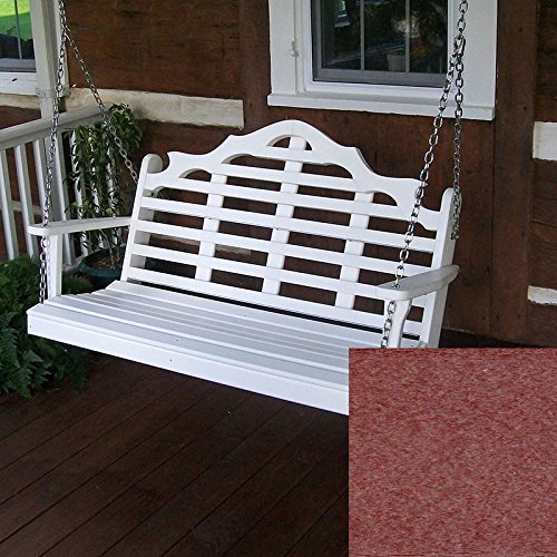 A&L Furniture Co Marlboro Recycled Plastic Porch Swing 4 Foot Cherry Wood