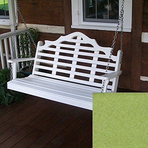 A&L Furniture Co Marlboro Recycled Plastic Porch Swing 4 Foot Tropical Lime