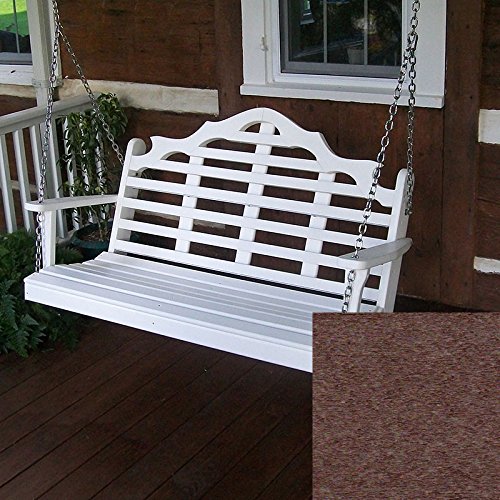A&L Furniture Co Marlboro Recycled Plastic Porch Swing 4 Foot Tudor Brown