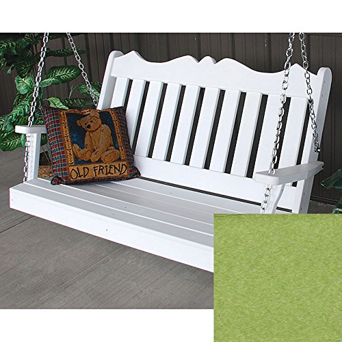 A&L Furniture Co Royal English Recycled Plastic Porch Swing 4 Foot Tropical Lime