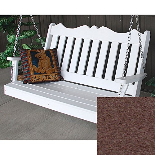 A&L Furniture Co Royal English Recycled Plastic Porch Swing 4 Foot Tudor Brown