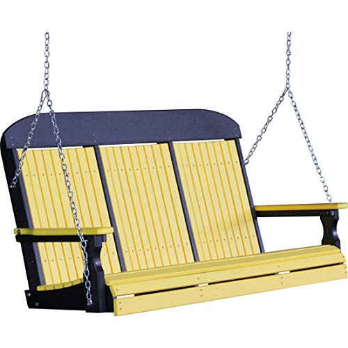 LuxCraft Classic Highback 5ft Recycled Plastic Porch Swing