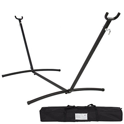 Black Space Saving Steel Hammock Stand 88 Foot Long with Carrying Case