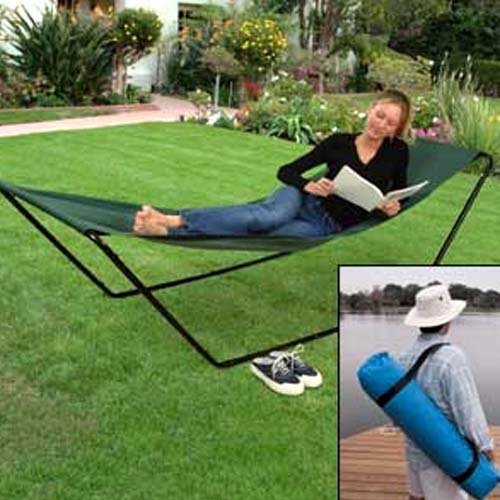 Portable Foldaway Hammock With Stand And Carry Bag