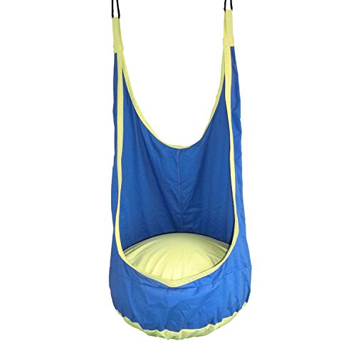 Seasofbeauty Kids Cute Pod Swing Chair Garden Hammock Indoor Outdoor Camping Swing Seat Bed Blue